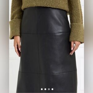 New with tags black faux leather ALine skirt